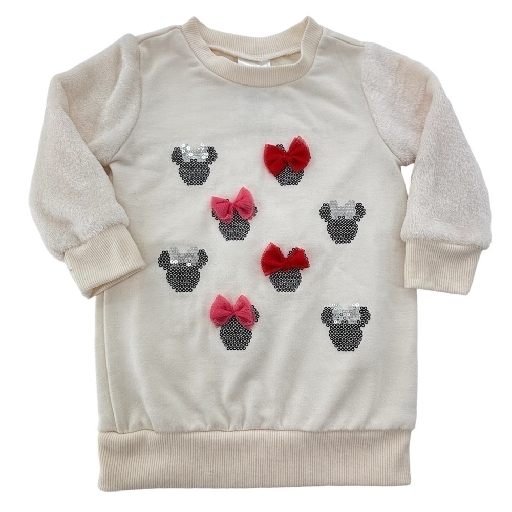 Disney Junior Minnie White & Faux Fur Sweatshirt for 18 Months Toddler Girl